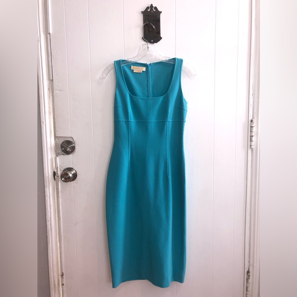 Michael Kors Collection sleeveless fitted dress aqua blue. Size 2. A+ condition